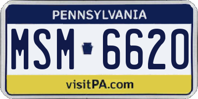 PA license plate MSM6620