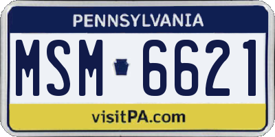 PA license plate MSM6621