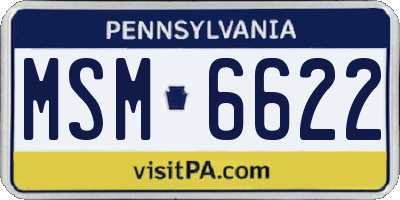 PA license plate MSM6622