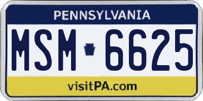 PA license plate MSM6625