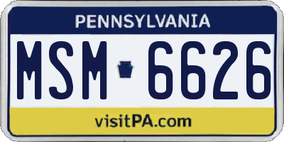 PA license plate MSM6626