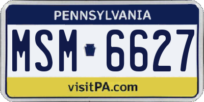 PA license plate MSM6627