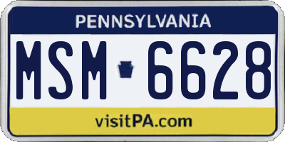 PA license plate MSM6628