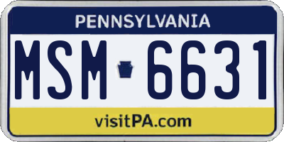 PA license plate MSM6631