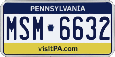 PA license plate MSM6632