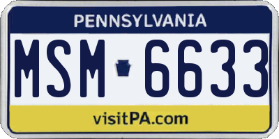 PA license plate MSM6633