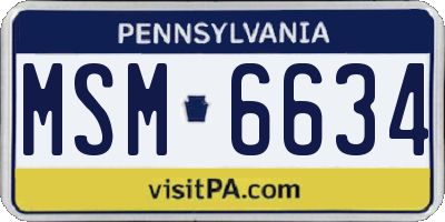 PA license plate MSM6634