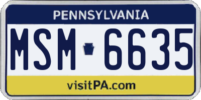 PA license plate MSM6635