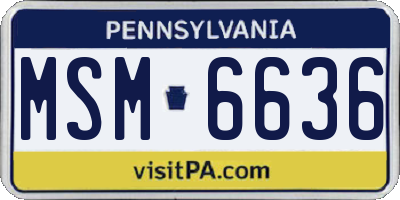 PA license plate MSM6636