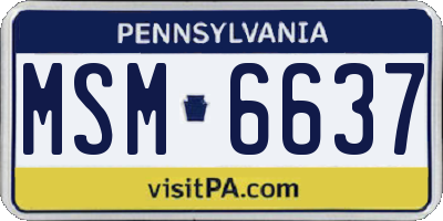 PA license plate MSM6637