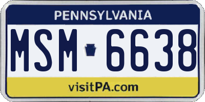 PA license plate MSM6638