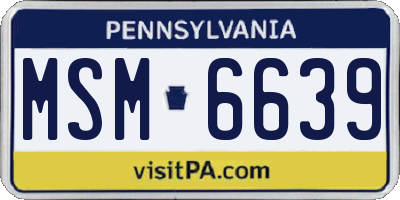 PA license plate MSM6639