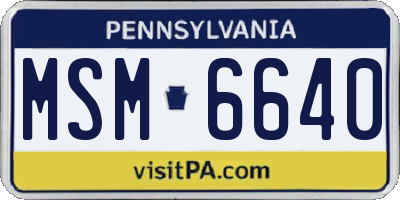 PA license plate MSM6640