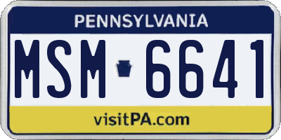 PA license plate MSM6641