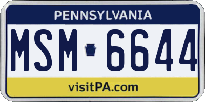 PA license plate MSM6644