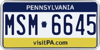 PA license plate MSM6645