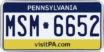 PA license plate MSM6652