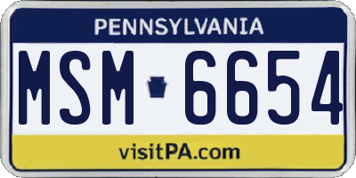 PA license plate MSM6654