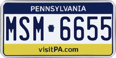 PA license plate MSM6655