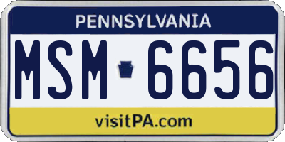 PA license plate MSM6656