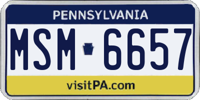 PA license plate MSM6657