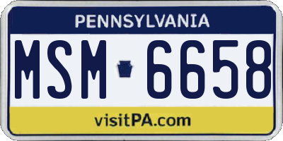 PA license plate MSM6658