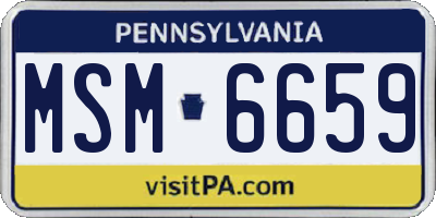 PA license plate MSM6659