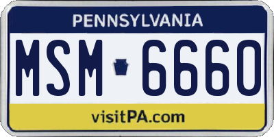 PA license plate MSM6660