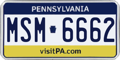 PA license plate MSM6662