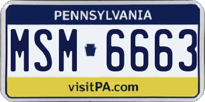 PA license plate MSM6663