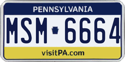 PA license plate MSM6664