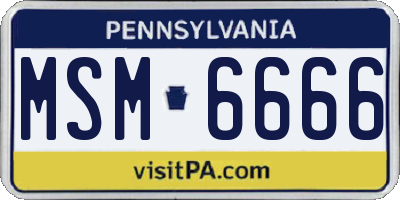 PA license plate MSM6666