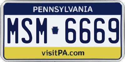 PA license plate MSM6669