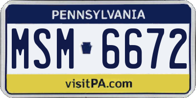 PA license plate MSM6672