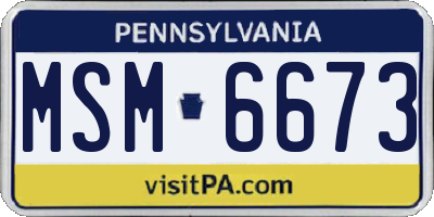PA license plate MSM6673