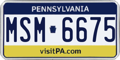 PA license plate MSM6675