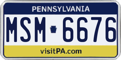 PA license plate MSM6676
