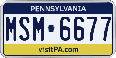 PA license plate MSM6677