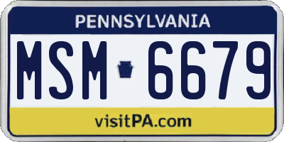 PA license plate MSM6679