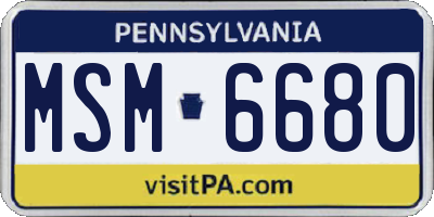 PA license plate MSM6680