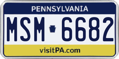 PA license plate MSM6682