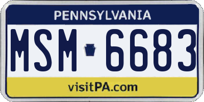 PA license plate MSM6683