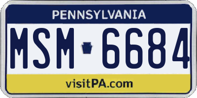 PA license plate MSM6684