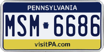 PA license plate MSM6686