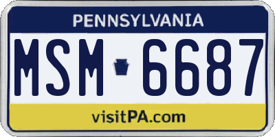 PA license plate MSM6687