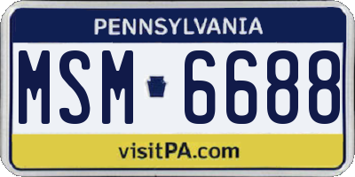 PA license plate MSM6688
