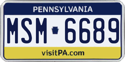 PA license plate MSM6689