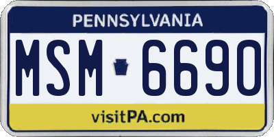 PA license plate MSM6690