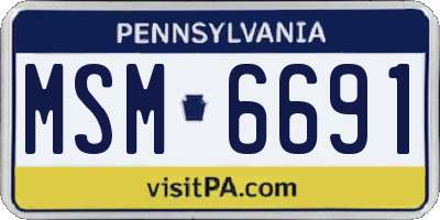 PA license plate MSM6691