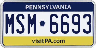 PA license plate MSM6693